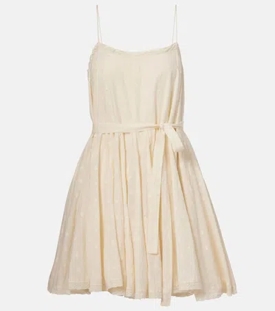 ULLA JOHNSON BEATRIZ COTTON DOBBY MINIDRESS