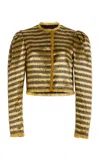 Ulla Johnson Belle Collarless Jacket In Gold