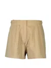 Ulla Johnson Kira Pleated Cotton Mini Shorts In Brown