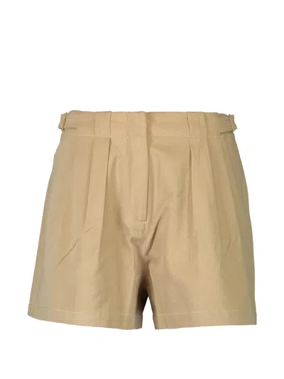 Ulla Johnson Belt Pleated Shorts In Brown