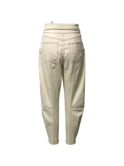 Pre-owned Ulla Johnson Belted Contrast-stitch Trousers In Neutral