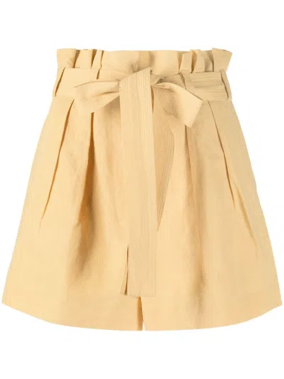 Ulla Johnson Belted-waist Shorts In Neutrals