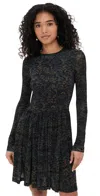 Ulla Johnson Bendetta Jersey Long Sleeve Mini Dress Desert Jasper In Black