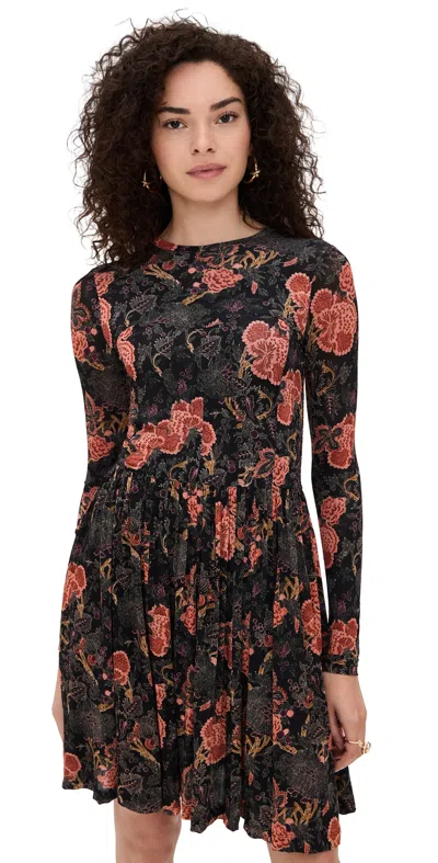Ulla Johnson Bendetta Jersey Long Sleeve Mini Dress Night Lily In Black