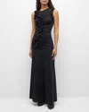 Ulla Johnson Bendetta Ruffled Cotton Sleeveless Maxi Dress In Noir
