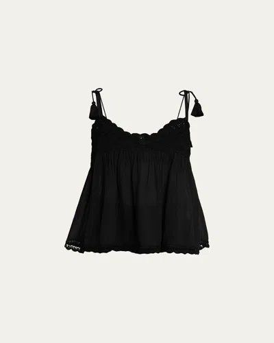Ulla Johnson Bermuda Crochet Coverup Top In Black