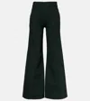 Ulla Johnson Bianca High-rise Cotton Wide-leg Pants In Green