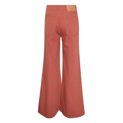 Ulla Johnson Bianca Wide Leg Seamed Jeans In Red