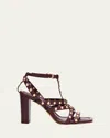 Ulla Johnson Bijou Studded Caged Block-heel Sandals In Brown