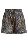 Ulla Johnson Bijou Tie Dye Beach Shorts In Nocturne