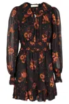 Ulla Johnson Adara Tiered-ruffle Mini Silk Dress In Black