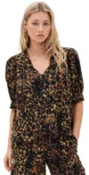 Ulla Johnson Blaire Short Sleeve Blouse Savannah In Black