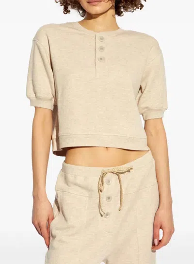 Ulla Johnson Blake Top In Oatmeal Melange In Nude