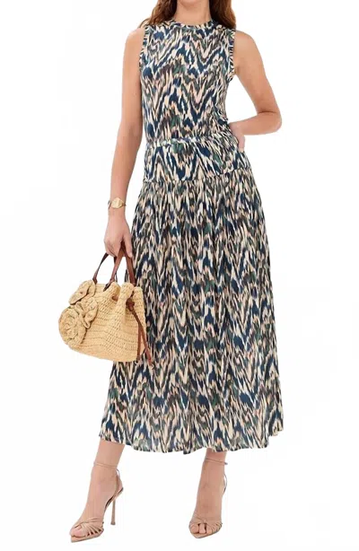 Ulla Johnson Blanche Pull On Midi Skirt In Riverslate In Blue