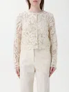 Ulla Johnson Caris Cropped Guipure Lace Jacket In Ecru