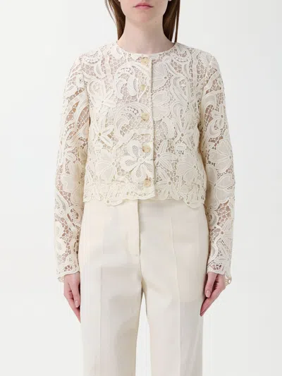 Ulla Johnson Caris Cropped Guipure Lace Jacket In Ecru