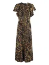 Ulla Johnson Blithe Flutter Sleeve Midi Dress Savannah In Brown