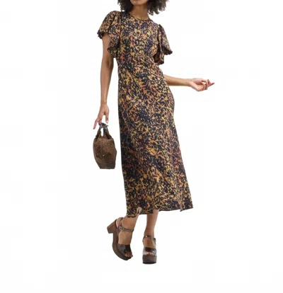 Ulla Johnson Blithe Flutter Sleeve Dress In Atla In Multi