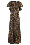 Ulla Johnson Blithe Flutter Sleeve Midi Dress Savannah In Brown