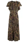 Ulla Johnson Blithe Flutter Sleeve Midi Dress In Brown