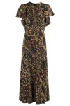 Ulla Johnson Blithe Flutter Sleeve Midi Dress In Multi