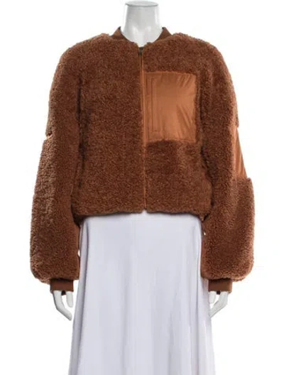 Pre-owned Ulla Johnson Bomber Jacket In Brown/orange
