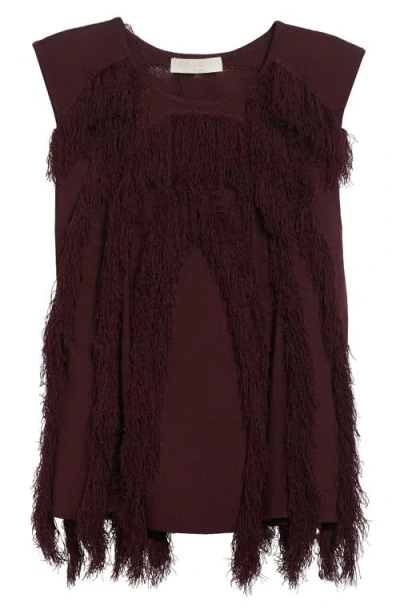 Ulla Johnson Bonnie Fray Sleeveless Top In Burgundy