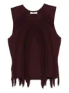 Ulla Johnson Bonnie Sleeveless Fringe Knit Top In Burgundy