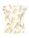 Ulla Johnson Botanical Ruffled Blouse In White