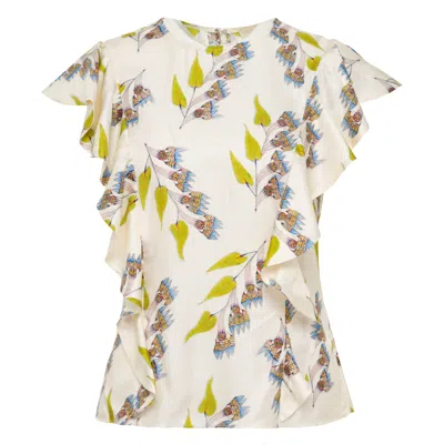 ULLA JOHNSON BOTANICAL SLEEVELESS TOP