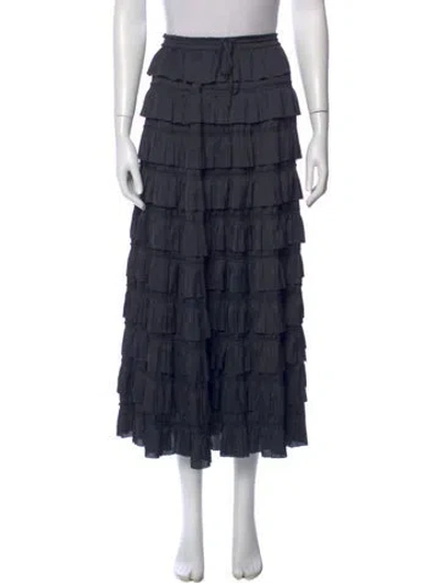 Pre-owned Ulla Johnson Bow Accents Midi Length Skirt In Black