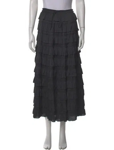 Pre-owned Ulla Johnson Bow Accents Midi Length Skirt In Black