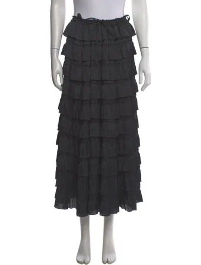 Pre-owned Ulla Johnson Bow Accents Midi Length Skirt In Gray