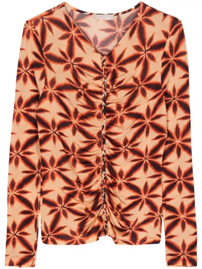 Ulla Johnson Braid-detailing Floral-print Jersey In Brown