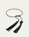 Ulla Johnson Braided Leather Tassel Belt In Black