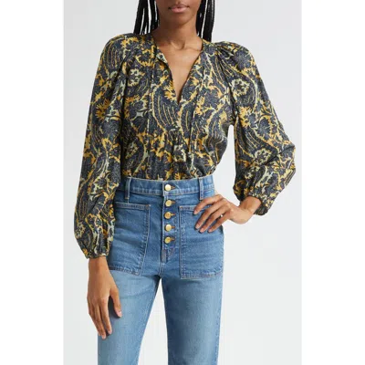 Ulla Johnson Brea Floral Top In Green