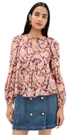 Ulla Johnson Brea Long Sleeve Blouse Amaranthus