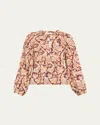 Ulla Johnson Brea Long-sleeve Blouse In Purple