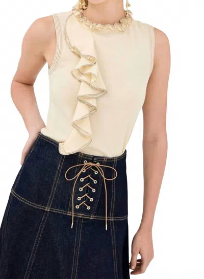 Ulla Johnson Brea Sleeveless Top In Pearl In Neutral