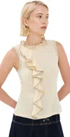 Ulla Johnson Brea Sleeveless Top In Pearl In Pearl