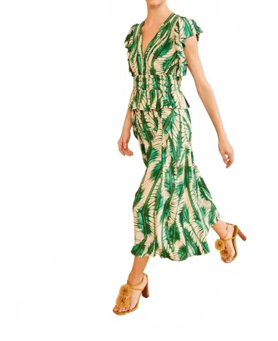 Ulla Johnson Brielle Midi V-neck Dress In Acacia