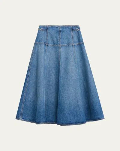 Ulla Johnson Brigette Denim Midi Skirt In Blue