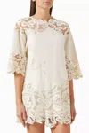 Ulla Johnson Brinna Crew Neck Top In Pristine In White