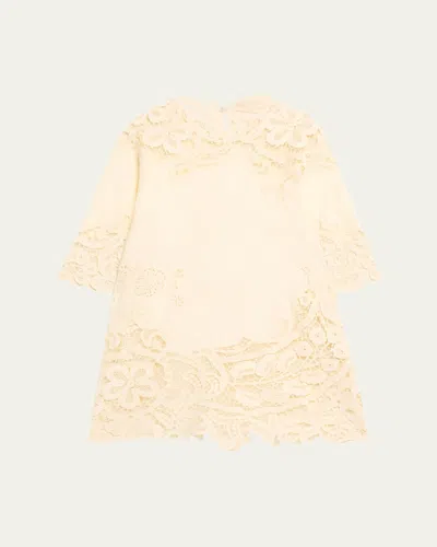 Ulla Johnson Brinna Embroidered Lace Tunic In Pristine