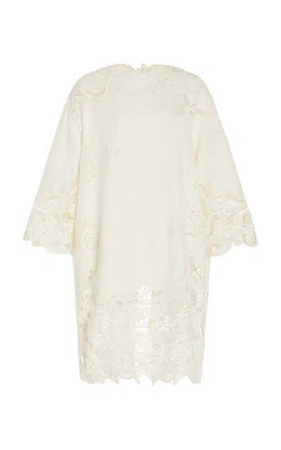 Ulla Johnson Brinna Embroidered Linen Top In White