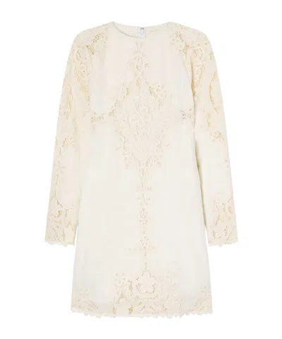 Ulla Johnson Broderie Anglaise-trimmed Linen Mini Dress In No