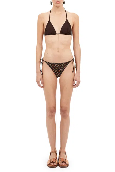 Ulla Johnson Brynn Printed Bikini Briefs In Bronzite