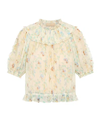 Ulla Johnson Bubble Short-sleeved Top In Neutral