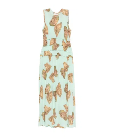 Ulla Johnson Kamaria Maxi Dress With Butterfly Print In Green