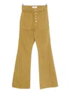 Ulla Johnson The Lou Button Fly Flare Jeans In Yellow